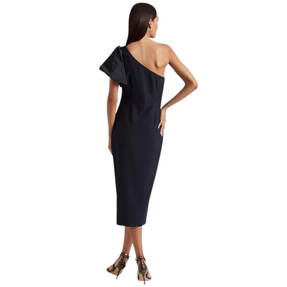 Ralph Lauren Women's One Shoulder Rushed Cocktail Formal Dress size 10 Event - Picture 2 of 12